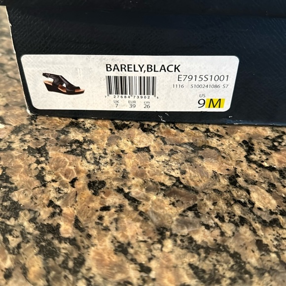 Dr Scholls Barely black peep toe wedge candles NIB 9.5M - Picture 9 of 9